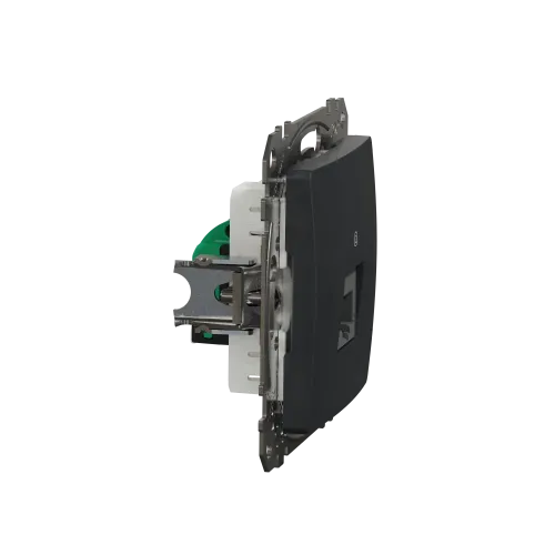 Компьютерная розетка RJ45 кат. 5е UTP, черный, Sedna Design SDD114451