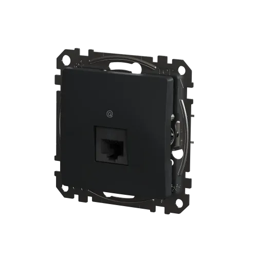 Компьютерная розетка RJ45 кат. 5е UTP, черный, Sedna Design SDD114451