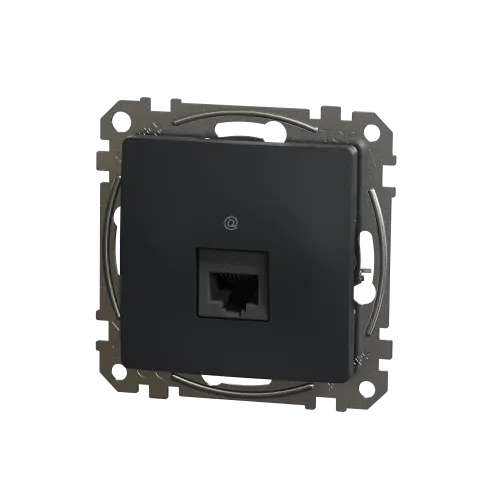 Компьютерная розетка RJ45 кат. 5е UTP, черный, Sedna Design SDD114451
