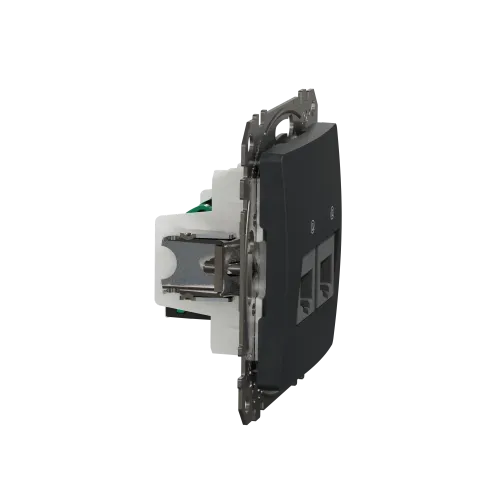 Компьютерная розетка 2 х RJ45 кат. 5е UTP, черный, Sedna Design SDD114452