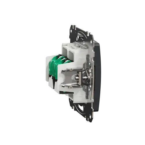 Компьютерная розетка 2 х RJ45 кат. 5е UTP, черный, Sedna Design SDD114452