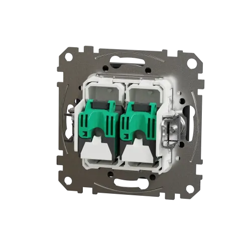 Компьютерная розетка 2 х RJ45 кат. 5е UTP, черный, Sedna Design SDD114452