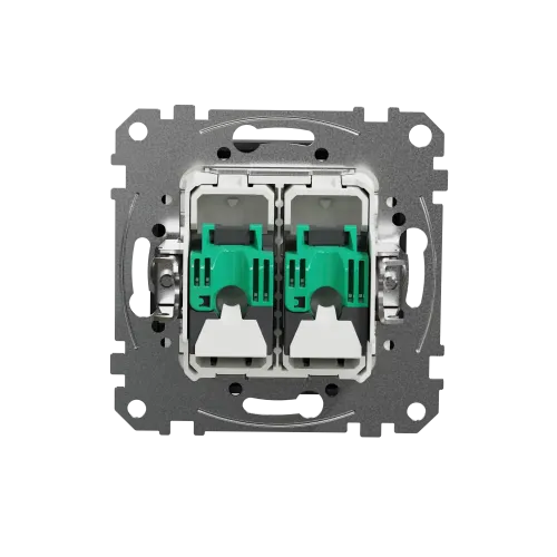Компьютерная розетка 2 х RJ45 кат. 5е UTP, черный, Sedna Design SDD114452
