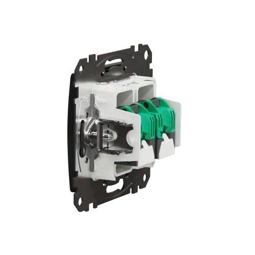 Компьютерная розетка 2 х RJ45 кат. 5е UTP, черный, Sedna Design SDD114452