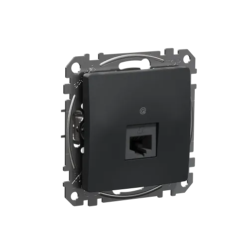 Компьютерная розетка RJ45 кат. 6 UTP, черный, Sedna Design SDD114461