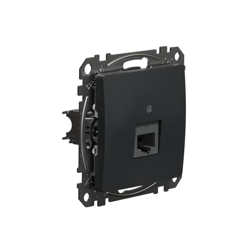 Компьютерная розетка RJ45 кат. 6 UTP, черный, Sedna Design SDD114461
