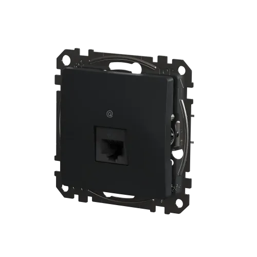 Компьютерная розетка RJ45 кат. 6 UTP, черный, Sedna Design SDD114461