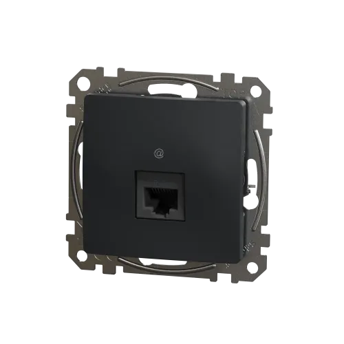Компьютерная розетка RJ45 кат. 6 UTP, черный, Sedna Design SDD114461