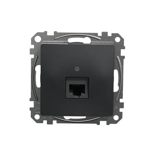 Компьютерная розетка RJ45 кат. 6 UTP, черный, Sedna Design SDD114461