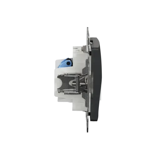 Телефонная и компьютерная розетка RJ11+RJ45 кат. 6 UTP, черный, Sedna Design SDD114468