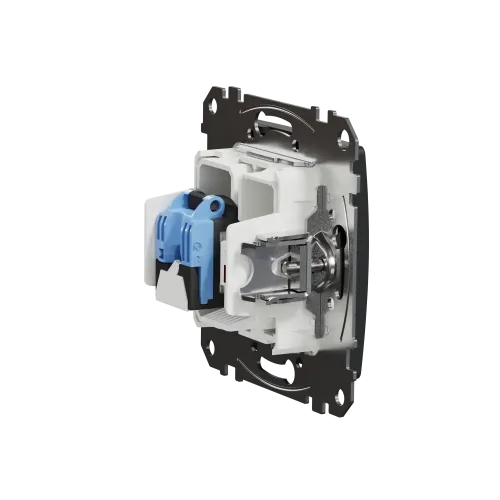 Телефонная и компьютерная розетка RJ11+RJ45 кат. 6 UTP, черный, Sedna Design SDD114468