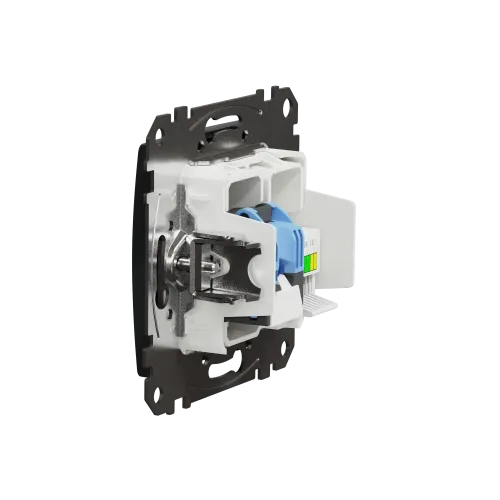 Телефонная и компьютерная розетка RJ11+RJ45 кат. 6 UTP, черный, Sedna Design SDD114468
