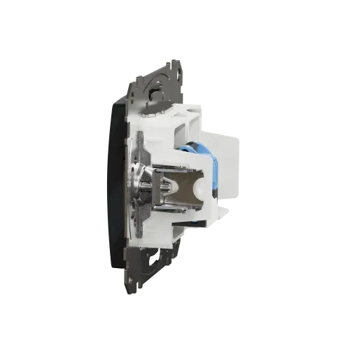 Телефонная и компьютерная розетка RJ11+RJ45 кат. 6 UTP, черный, Sedna Design SDD114468