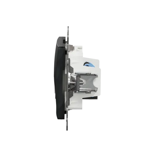 Телефонная и компьютерная розетка RJ11+RJ45 кат. 6 UTP, черный, Sedna Design SDD114468