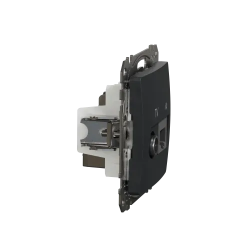 Розетка телевизионная и компьютерная TV+RJ45 кат. 6 UTP, черный, Sedna Design SDD114469T