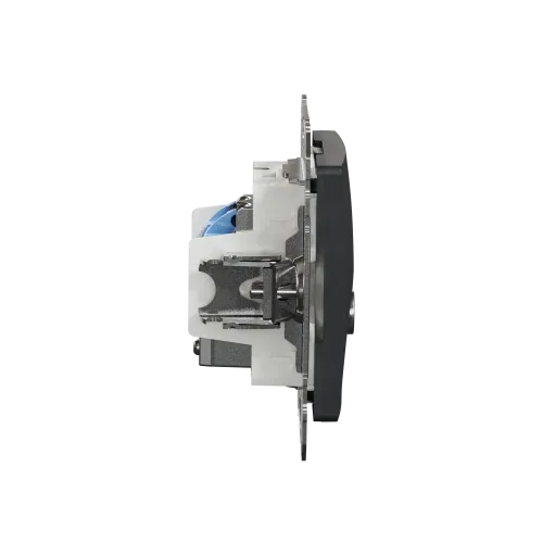 Розетка телевизионная и компьютерная TV+RJ45 кат. 6 UTP, черный, Sedna Design SDD114469T
