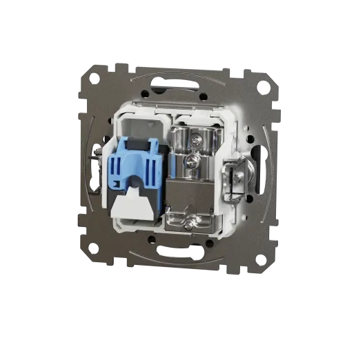 Розетка телевизионная и компьютерная TV+RJ45 кат. 6 UTP, черный, Sedna Design SDD114469T