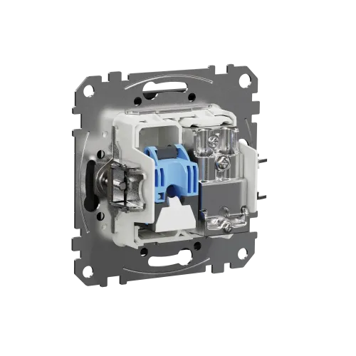 Розетка телевизионная и компьютерная TV+RJ45 кат. 6 UTP, черный, Sedna Design SDD114469T