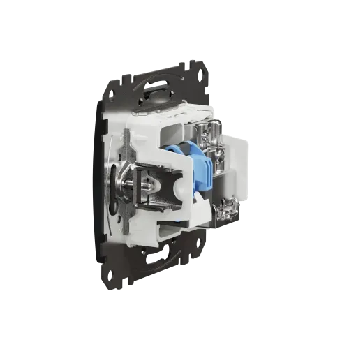 Розетка телевизионная и компьютерная TV+RJ45 кат. 6 UTP, черный, Sedna Design SDD114469T