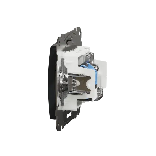 Розетка телевизионная и компьютерная TV+RJ45 кат. 6 UTP, черный, Sedna Design SDD114469T