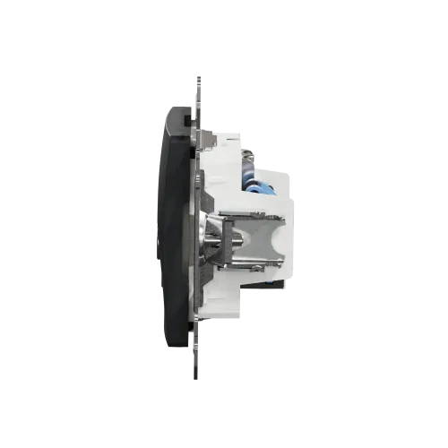 Розетка телевизионная и компьютерная TV+RJ45 кат. 6 UTP, черный, Sedna Design SDD114469T