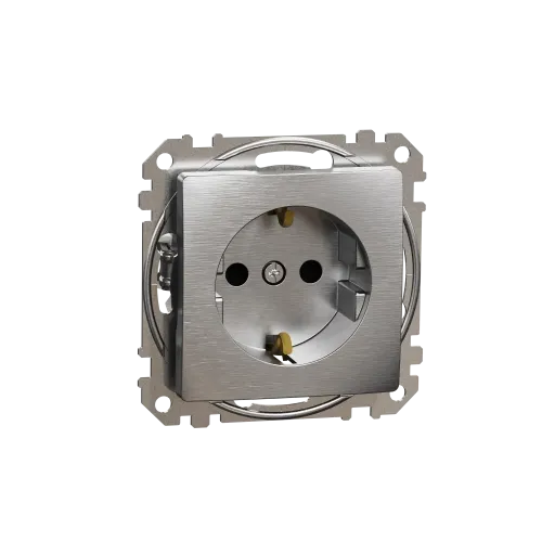 Розетка электрическая, матовый алюминий, Sedna Design SDD170022
