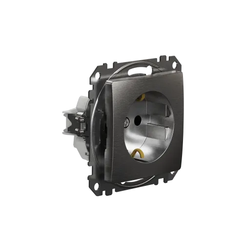 Розетка электрическая, матовый алюминий, Sedna Design SDD170022