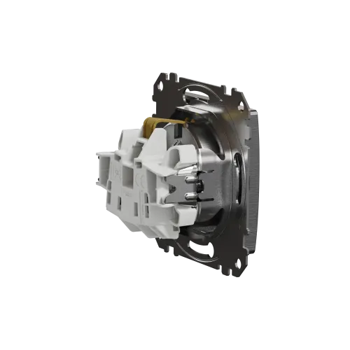Розетка электрическая, матовый алюминий, Sedna Design SDD170022