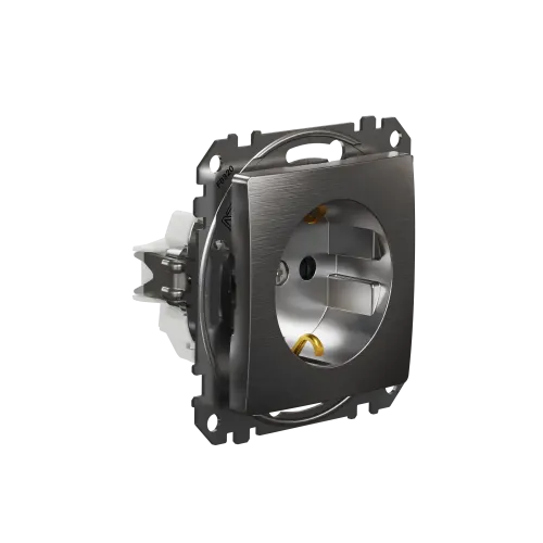 Розетка с заземлением, матовый алюминий, Sedna Design Schneider Electric SDD170022U