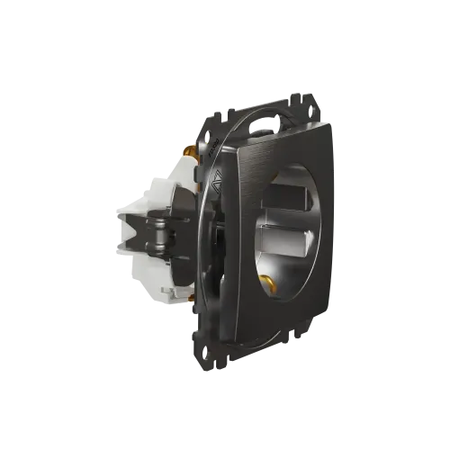 Розетка с заземлением, матовый алюминий, Sedna Design Schneider Electric SDD170022U