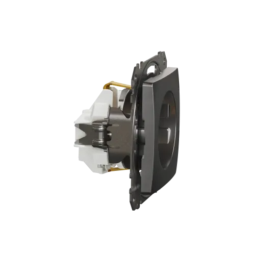 Розетка с заземлением, матовый алюминий, Sedna Design Schneider Electric SDD170022U