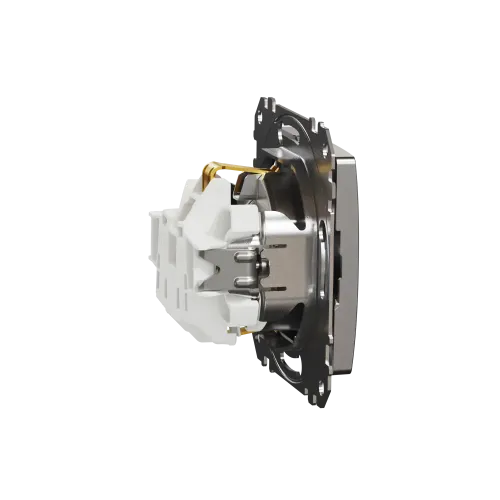 Розетка с заземлением, матовый алюминий, Sedna Design Schneider Electric SDD170022U