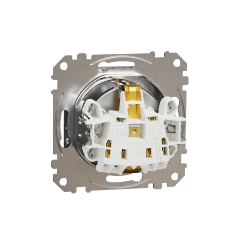 Розетка с заземлением, матовый алюминий, Sedna Design Schneider Electric SDD170022U