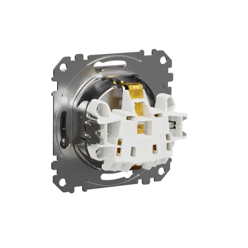 Розетка с заземлением, матовый алюминий, Sedna Design Schneider Electric SDD170022U