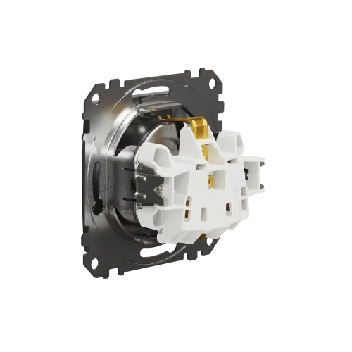 Розетка с заземлением, матовый алюминий, Sedna Design Schneider Electric SDD170022U