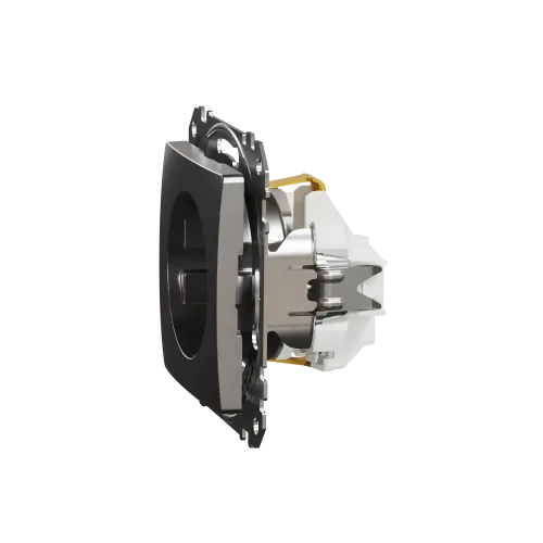 Розетка с заземлением, матовый алюминий, Sedna Design Schneider Electric SDD170022U