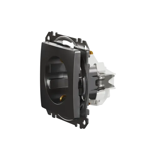 Розетка с заземлением, матовый алюминий, Sedna Design Schneider Electric SDD170022U