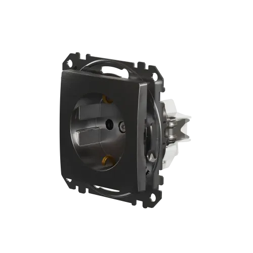 Розетка с заземлением, матовый алюминий, Sedna Design Schneider Electric SDD170022U