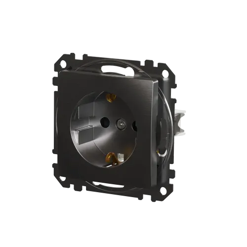 Розетка с заземлением, матовый алюминий, Sedna Design Schneider Electric SDD170022U