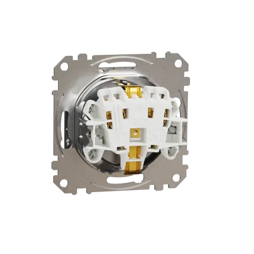 Розетка с заземлением, матовый алюминий, Sedna Design Schneider Electric SDD170022U