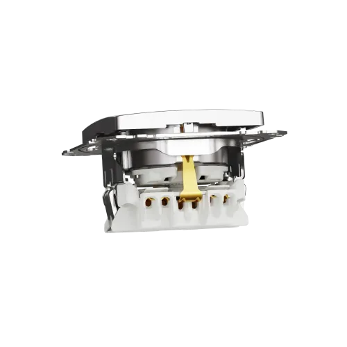 Розетка с заземлением, матовый алюминий, Sedna Design Schneider Electric SDD170022U
