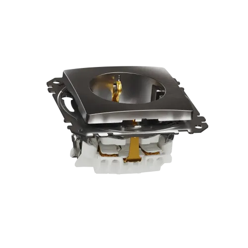 Розетка с заземлением, матовый алюминий, Sedna Design Schneider Electric SDD170022U