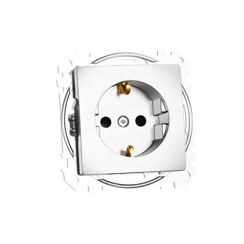Розетка с заземлением, матовый алюминий, Sedna Design Schneider Electric SDD170022U