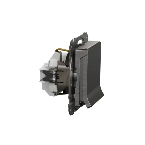 Розетка электрическая с крышкой, матовый алюминий, Sedna Design SDD170024