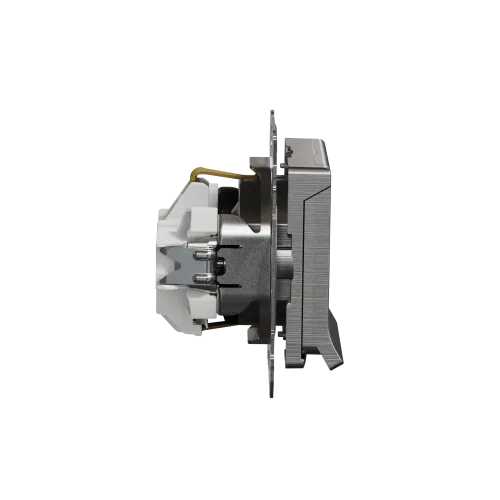 Розетка электрическая с крышкой, матовый алюминий, Sedna Design SDD170024