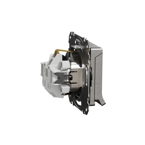 Розетка электрическая с крышкой, матовый алюминий, Sedna Design SDD170024