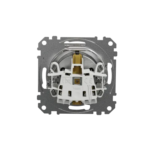 Розетка электрическая с крышкой, матовый алюминий, Sedna Design SDD170024