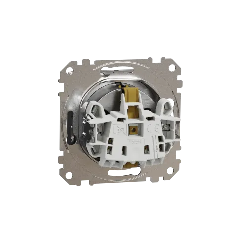 Розетка электрическая с крышкой, матовый алюминий, Sedna Design SDD170024