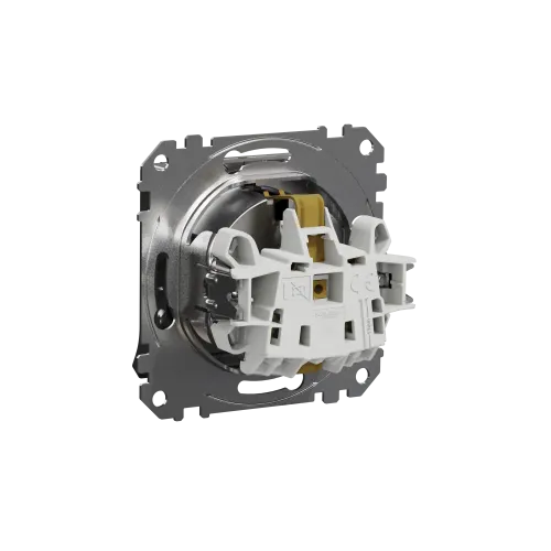 Розетка электрическая с крышкой, матовый алюминий, Sedna Design SDD170024