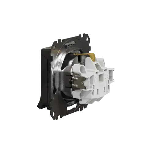 Розетка электрическая с крышкой, матовый алюминий, Sedna Design SDD170024